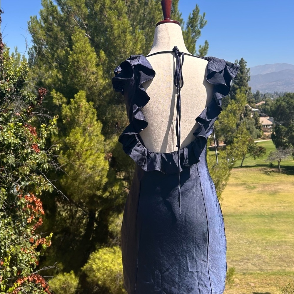 Princess Polly Navy Ruffle Mini Dress - Picture 2 of 6